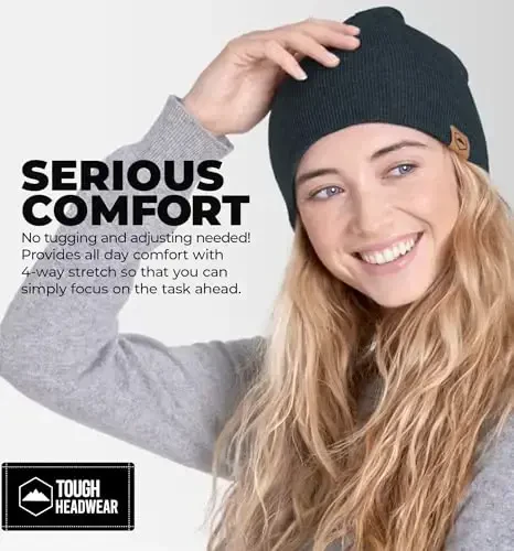 Tough Headwear Daily Knit Beanie Hat - Thermal Warmth Winter Hat - Breathable, Stretch Fit Beanie for Women & Men - 6