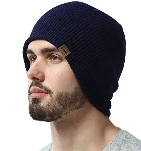 Tough Headwear Ribbed Beanie Hat - Four-Way Stretch Beanie for Women & Men - Lightweight, Soft Acrylic Knit Winter Hat - 1