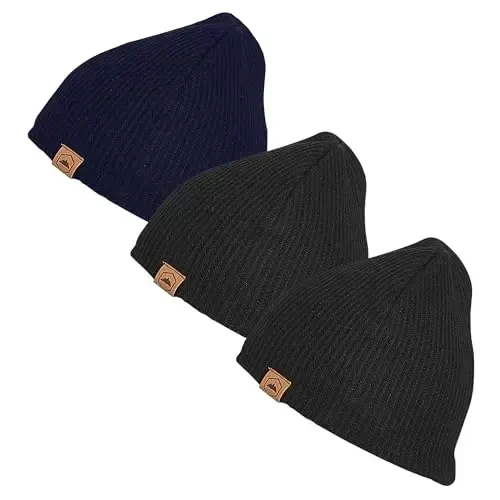 Tough Headwear Ribbed Beanie Hat - Four-Way Stretch Beanie for Women & Men - Lightweight, Soft Acrylic Knit Winter Hat 