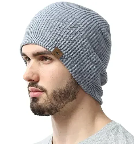Tough Headwear Ribbed Beanie Hat - Four-Way Stretch Beanie for Women & Men - Lightweight, Soft Acrylic Knit Winter Hat - 1