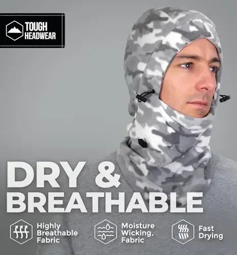 Tough Headwear Fleece Balaclava Ski Mask - Shamolga chidamli yuzni qoplaydigan niqob - Sovuq ob-havo uchun chang'i niqobi - Qishki aksessuarlar - 5