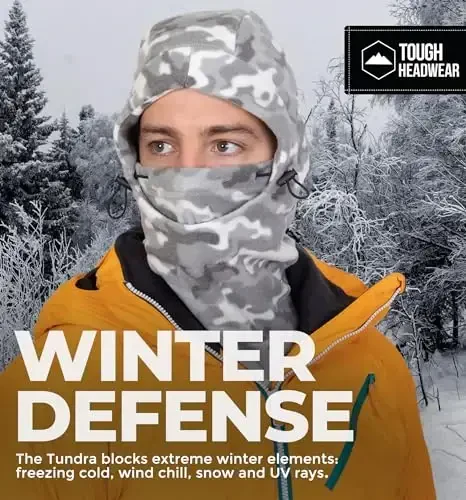 Tough Headwear Fleece Balaclava Ski Mask - Shamolga chidamli yuzni qoplaydigan niqob - Sovuq ob-havo uchun chang'i niqobi - Qishki aksessuarlar - 6