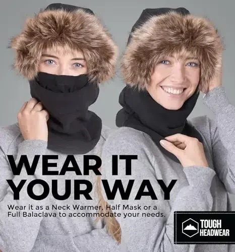 Tough Headwear Fleece Balaclava Ski Mask - Windproof Face Covering - Ski Mask for Cold Weather Gear - Winter Accessories - 6