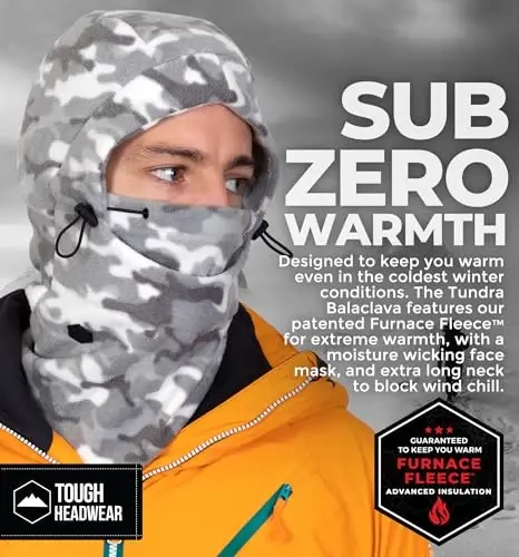 Tough Headwear Fleece Balaclava Ski Mask - Windproof Face Covering - Ski Mask for Cold Weather Gear - Winter Accessories - 2