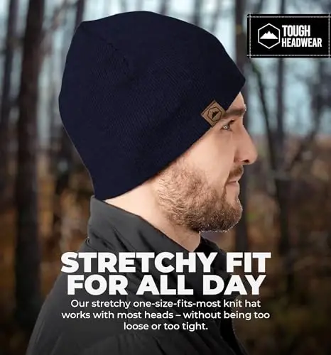 Tough Headwear Daily Knit Beanie Hat - Thermal Warmth Winter Hat - Breathable, Stretch Fit Beanie for Women & Men - 5