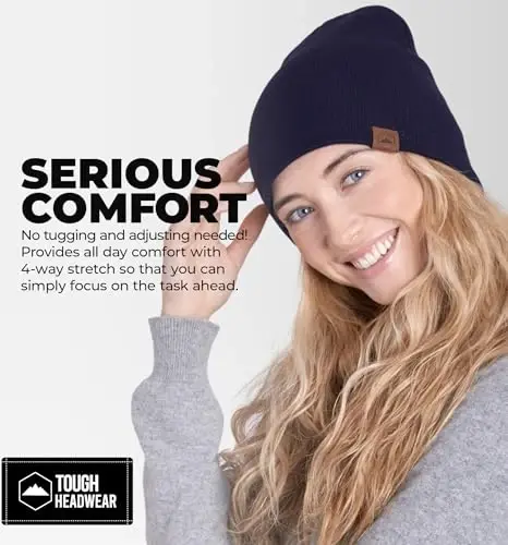 Tough Headwear Daily Knit Beanie Hat - Thermal Warmth Winter Hat - Breathable, Stretch Fit Beanie for Women & Men - 6