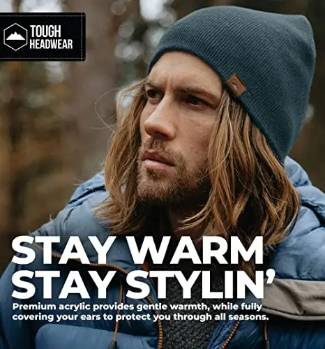 Tough Headwear Daily Knit Beanie Hat - Thermal Warmth Winter Hat - Breathable, Stretch Fit Beanie for Women & Men - 4