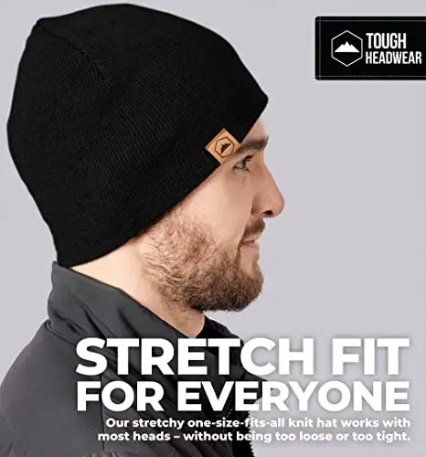 Tough Headwear Daily Knit Beanie Hat - Thermal Warmth Winter Hat - Breathable, Stretch Fit Beanie for Women & Men - 5