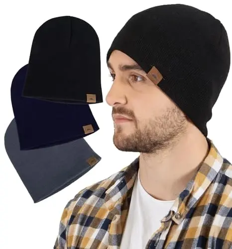 Tough Headwear Daily Knit Beanie Hat - Thermal Warmth Winter Hat - Breathable, Stretch Fit Beanie for Women & Men - 1
