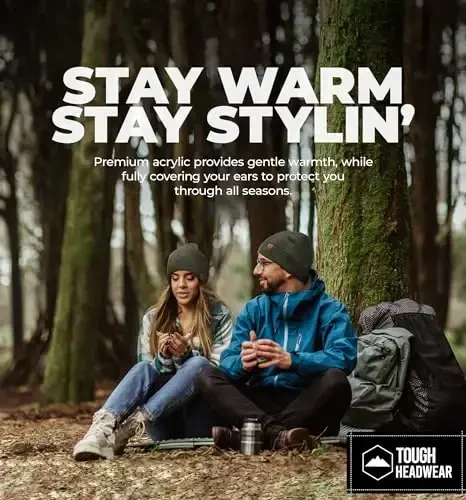 Tough Headwear Kundalik Trikotaj Beanie Shlyapa - Termal Issiqlik Qishki Shlyapa - Nafas Oluvchi, Ayollar va Erkaklar uchun Stretch Fit Beanie - 4