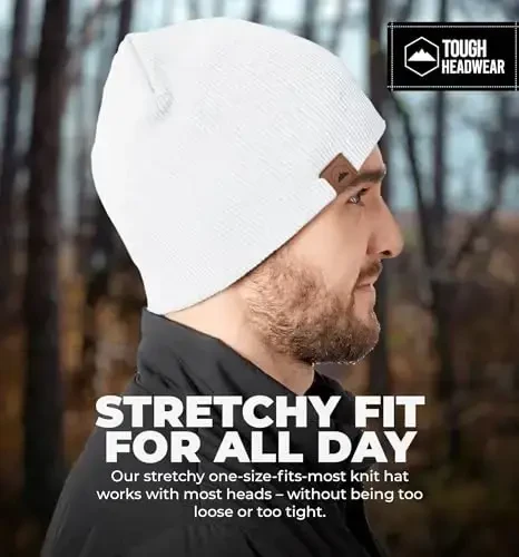 Tough Headwear Kundalik Trikotaj Beanie Shlyapa - Termal Issiqlik Qishki Shlyapa - Nafas Oluvchi, Ayollar va Erkaklar uchun Stretch Fit Beanie - 5