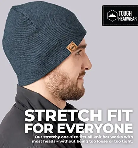Tough Headwear Kundalik Trikotaj Shapka - Termal Issiqlik Qishki Shapka - Nafas Oluvchi, Ayollar va Erkaklar uchun Stretch Fit Shapka - 5
