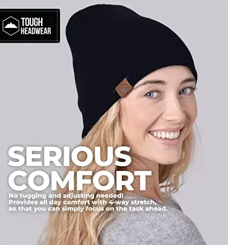 Tough Headwear Kundalik Trikotaj Shapka - Termal Issiqlik Qishki Shapka - Nafas Oluvchi, Ayollar va Erkaklar uchun Stretch Fit Shapka - 6