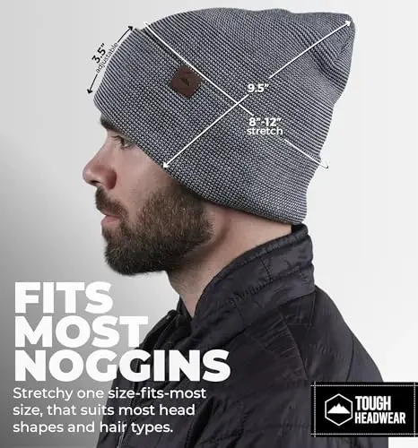 Tough Headwear Cuff Beanie Hat - All-Season Winter Cap - Stretch Fit Women & Mens Beanie - Durable Knit Unisex Winter Caps - 5