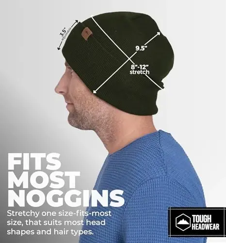 Tough Headwear Cuff Beanie Hat - All-Season Winter Cap - Stretch Fit Women & Mens Beanie - Durable Knit Unisex Winter Caps - 5