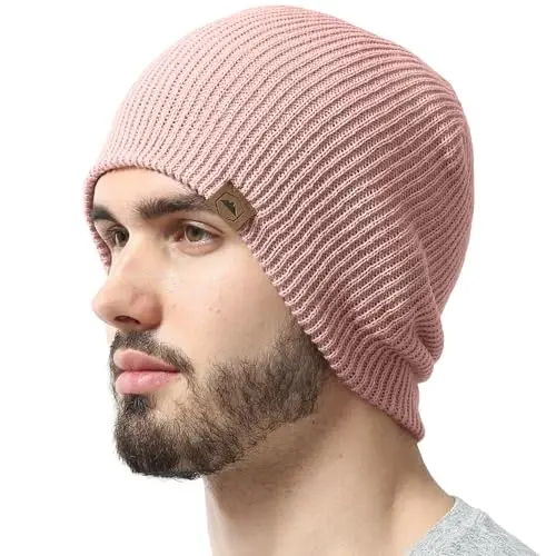 Tough Headwear Ribbed Beanie Hat - Four-Way Stretch Beanie for Women & Men - Lightweight, Soft Acrylic Knit Winter Hat - 1