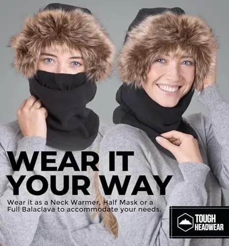 Tough Headwear Fleece Balaclava Ski Mask - Windproof Face Covering - Ski Mask for Cold Weather Gear - Winter Accessories - 6