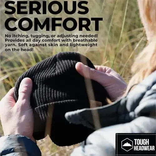 Tough Headwear qovurg'ali shapka - Ayollar va erkaklar uchun to'rt tomonlama cho'ziluvchan shapka - Yengil, yumshoq akril to'quv qishki shapka - 6