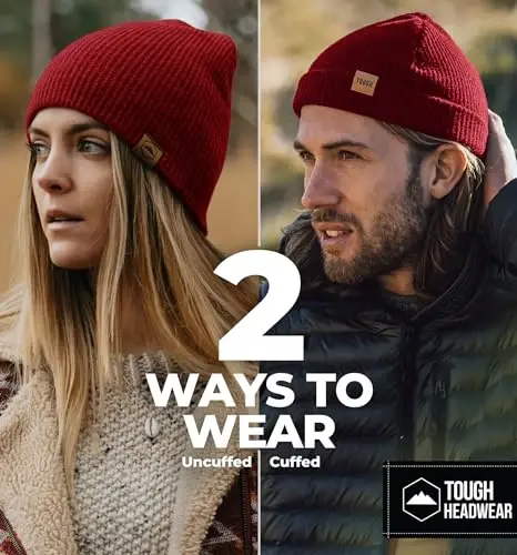 Tough Headwear qovurg'ali shapka - ayollar va erkaklar uchun to'rt tomonlama cho'ziluvchi shapka - engil, yumshoq akril trikotaj qishki shapka - 5