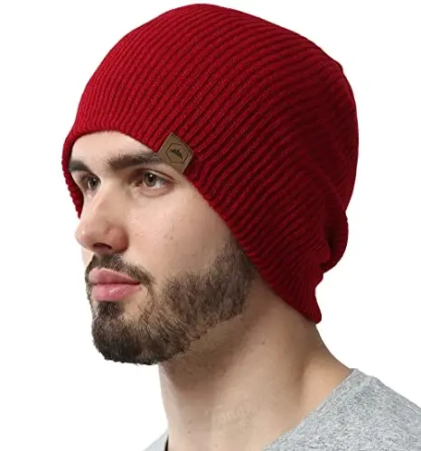 Tough Headwear Ribbed Beanie Hat - Four-Way Stretch Beanie for Women & Men - Lightweight, Soft Acrylic Knit Winter Hat - 1