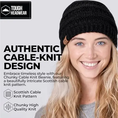 Tough Headwear Slouchy Beanie Hat - Itch-Free Winter Hats for Women - Stretchable Beanies for Women - Acrylic Winter Gear - TOUGH HEADWEAR (1)