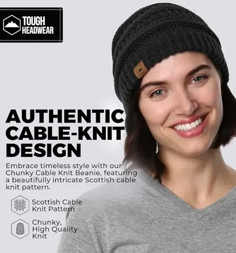 Tough Headwear Slouchy Beanie Hat - Itch-Free Winter Hats for Women - Stretchable Beanies for Women - Acrylic Winter Gear - TOUGH HEADWEAR (1)