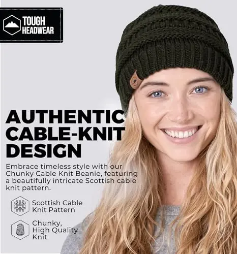 Tough Headwear Slouchy Beanie Hat - Itch-Free Winter Hats for Women - Stretchable Beanies for Women - Acrylic Winter Gear - Tough Headwear (1)