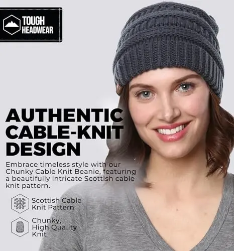 Tough Headwear Slouchy Beanie Hat - Itch-Free Winter Hats for Women - Stretchable Beanies for Women - Acrylic Winter Gear - Tough Headwear (1)