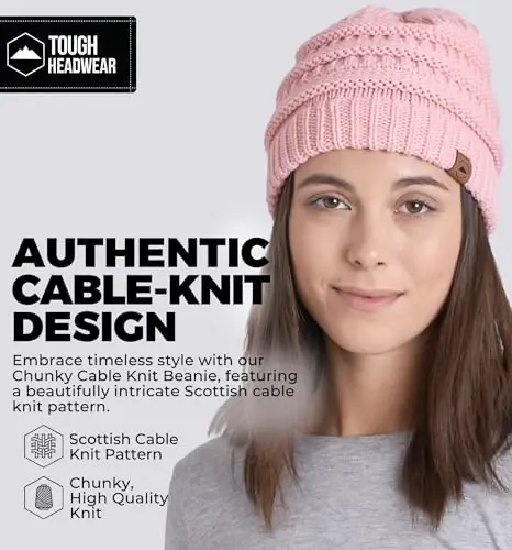 Tough Headwear Slouchy Beanie Hat - Itch-Free Winter Hats for Women - Stretchable Beanies for Women - Acrylic Winter Gear - Tough (1)