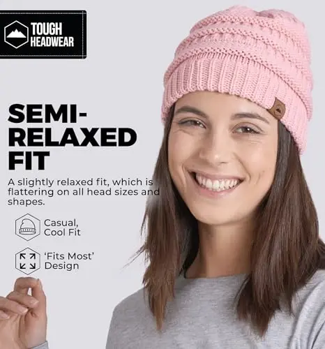 Tough Headwear Slouchy Beanie Hat - Itch-Free Winter Hats for Women - Stretchable Beanies for Women - Acrylic Winter Gear - 4