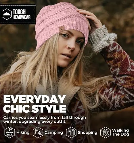 Tough Headwear Slouchy Beanie Hat - Itch-Free Winter Hats for Women - Stretchable Beanies for Women - Acrylic Winter Gear - 6