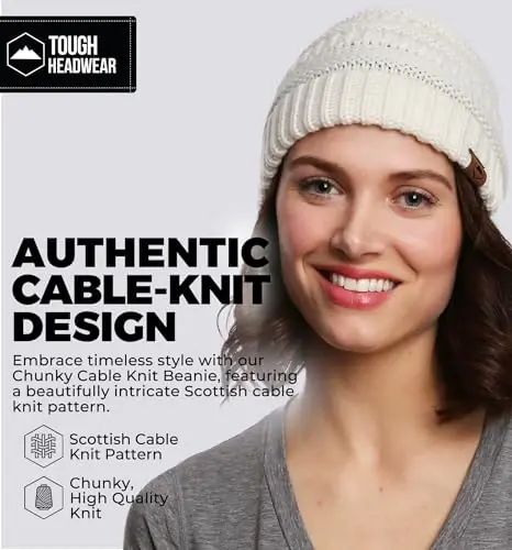 Tough Headwear Slouchy Beanie Hat - Itch-Free Winter Hats for Women - Stretchable Beanies for Women - Acrylic Winter Gear - 2