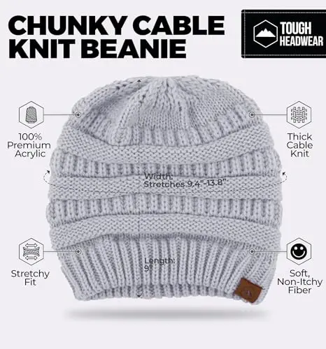 Tough Headwear Slouchy Beanie Hat - Itch-Free Winter Hats for Women - Stretchable Beanies for Women - Acrylic Winter Gear - 3