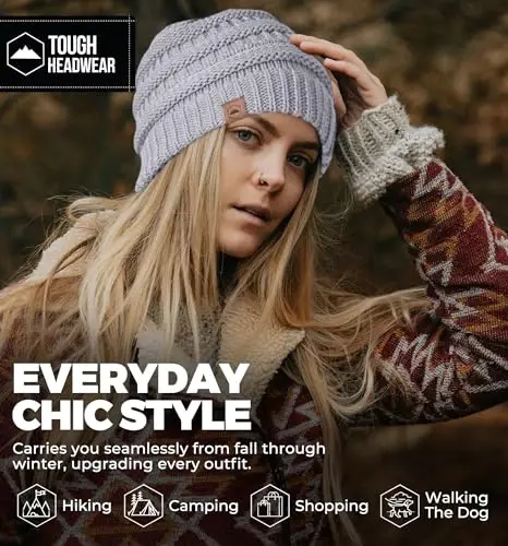 Tough Headwear Slouchy Beanie Hat - Itch-Free Winter Hats for Women - Stretchable Beanies for Women - Acrylic Winter Gear - 6