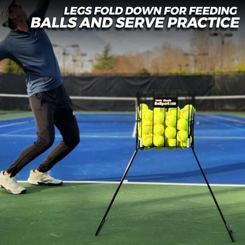 Tourna Ballport Premium Wire Tennis Hopper for Ball Pickup, Practice, and Transport - 3