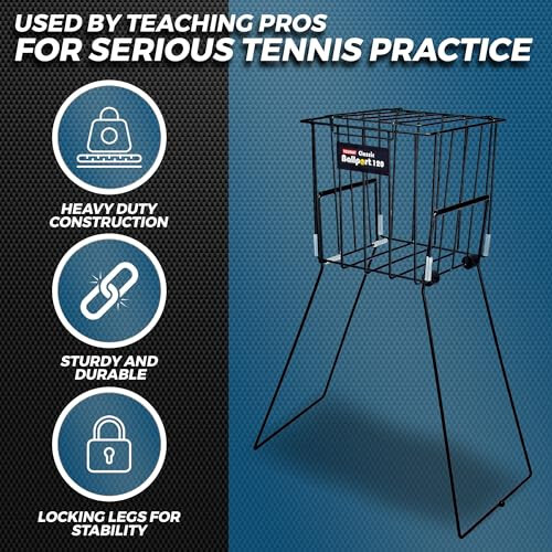 Tourna Ballport Premium Wire Tennis Hopper for Ball Pickup, Practice, and Transport - 4