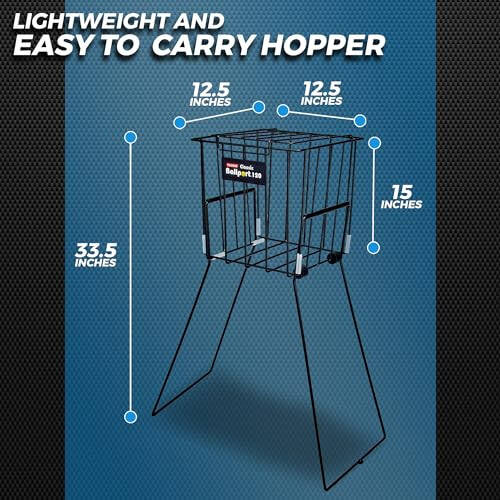 Tourna Ballport Premium Wire Tennis Hopper for Ball Pickup, Practice, and Transport - 6