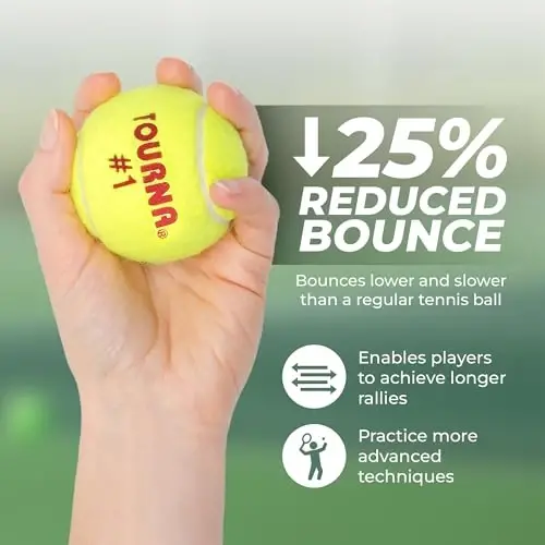 TOURNA Green Dot Low Compression Tennis Balls - 3