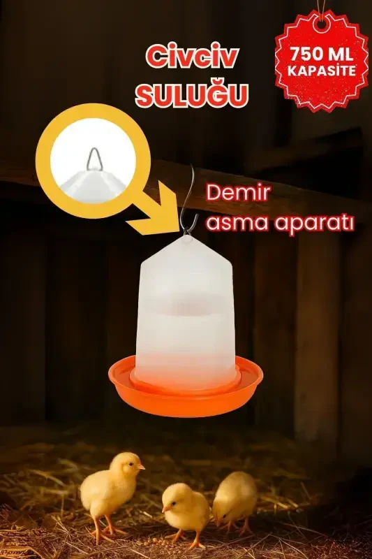 Tovuq boshlang'ich suv va ozuqa idish to'plami 750 ml - 3