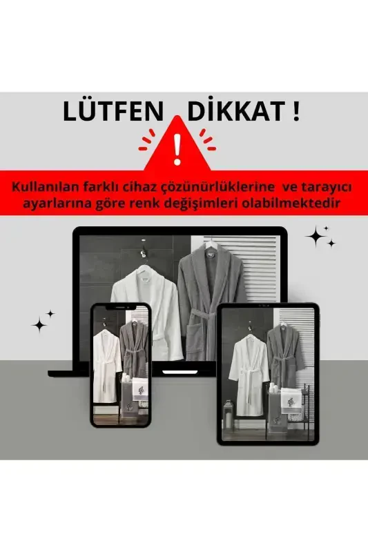 Towel Bathrobe 2-Piece Set - CREAM - REBEKA