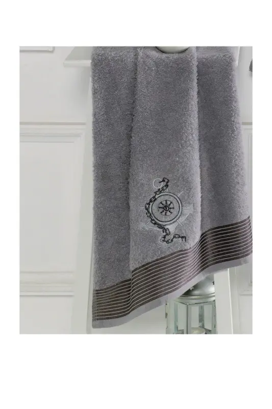 Towel Bathrobe 2-Piece Set-GRAY - 2