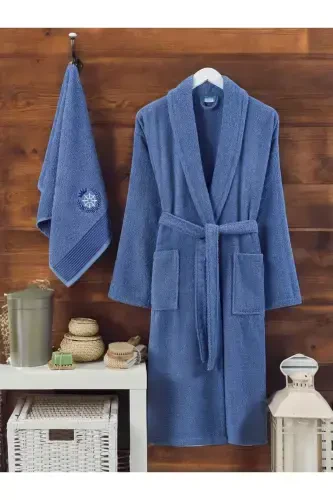 Towel Bathrobe-DARK BLUE - 2