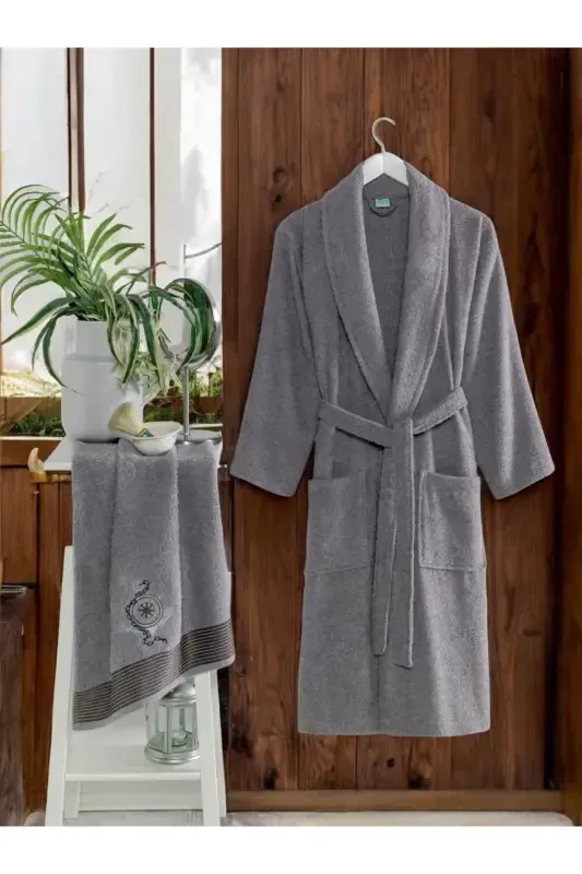 Towel Gifted Bathrobe - ANTHRACITE - 2