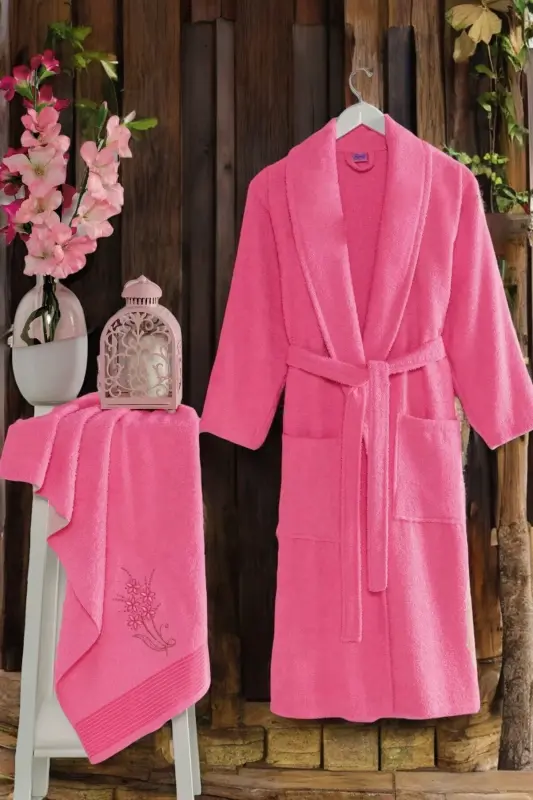 Towel Gifted Bathrobe-FUCHSIA - 2