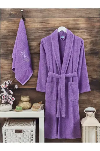 Towel Gifted Bathrobe-LAVENDER - ROKO VİLLA (1)