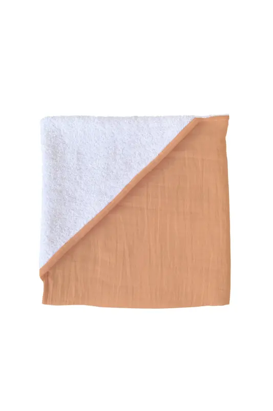 Towel Muslin Hooded Baby Kid Towel Swaddle Bath Towel Cotton Beach Towel Double Sided Use-White - 7