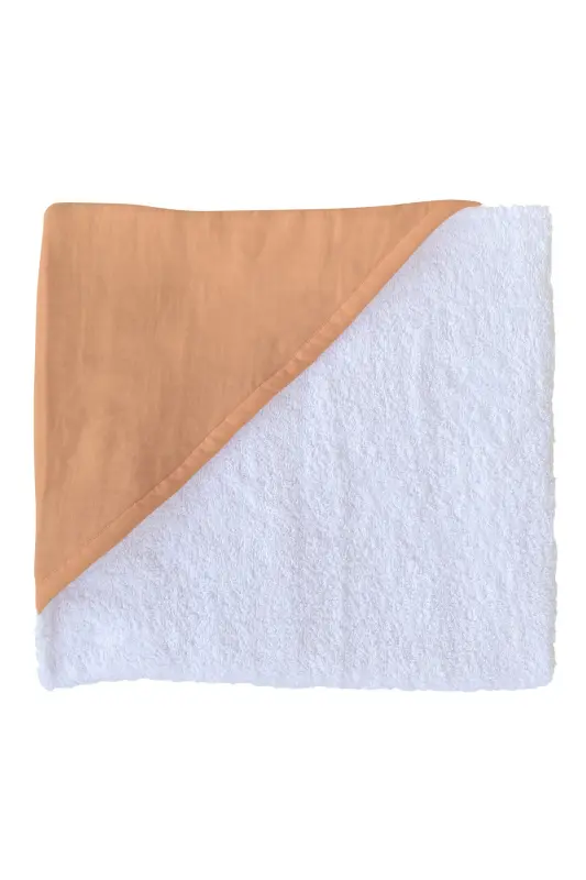 Towel Muslin Hooded Baby Kid Towel Swaddle Bath Towel Cotton Beach Towel Double Sided Use-White - 8