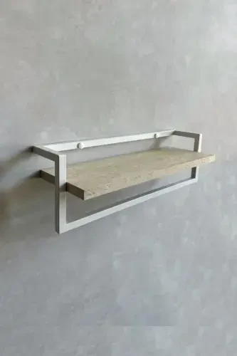 Towel Rack Bathroom Shelf Soap Dish Scarf Hanger Towel Hanger Bathroom Kitchen Organizer Modern Stylish Shelf-White - 6