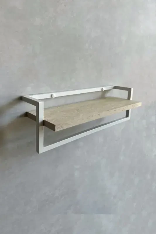 Towel Rack Bathroom Shelf Soap Dish Scarf Hanger Towel Hanger Bathroom Kitchen Organizer Modern Stylish Shelf-White - 6