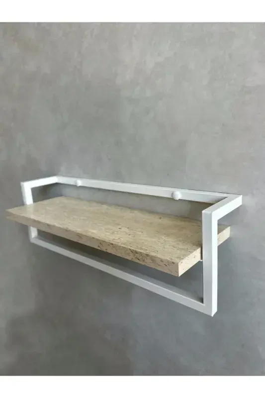 Towel Rack Bathroom Shelf Soap Dish Scarf Hanger Towel Hanger Bathroom Kitchen Organizer Modern Stylish Shelf-White - 7